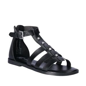 Time and Tru•Black Gladiator Studded Flat Sandals
